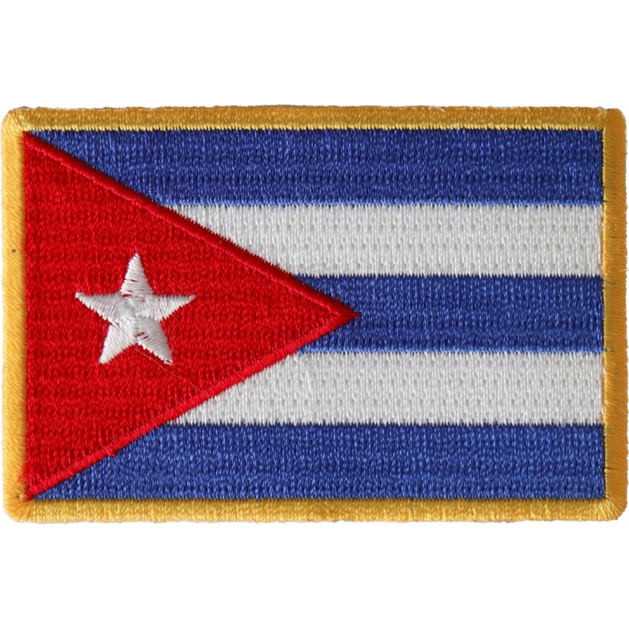 Patch, Embroidered Patch (Iron-On or Sew-On), Cuban Cuba Flag Patch, 3" x 2"